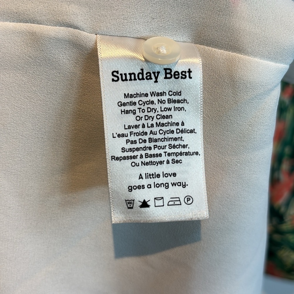 Aritzia Sunday Best Veronica Dress Tropical Floral Print Green Long Sleeve small - Picture 12 of 12